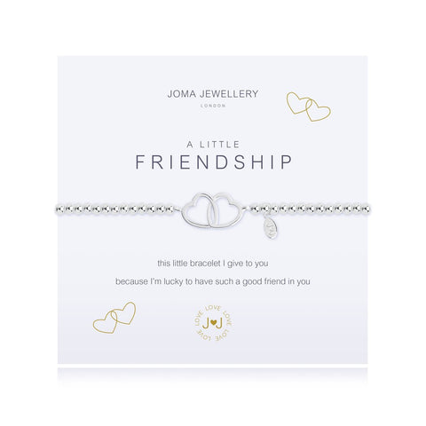 Joma Jewellery A Little Friendship Bracelet Link Up Silver Hearts - Madisons and Co