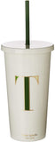 KATE SPADE IT'S PERSONAL INITIAL TUMBLER, T (GREEN)