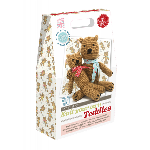 The Crafty Kit Company Knit your own Teddies Knitting Kit - Madisons and Co