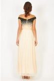 Lace & Beads Jenny Cream Off Shoulder Maxi Dress - Madisons and Co