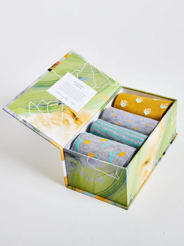 Thought Womens Pack of 4 Pairs Pastoral Boxed Socks - Madisons and Co